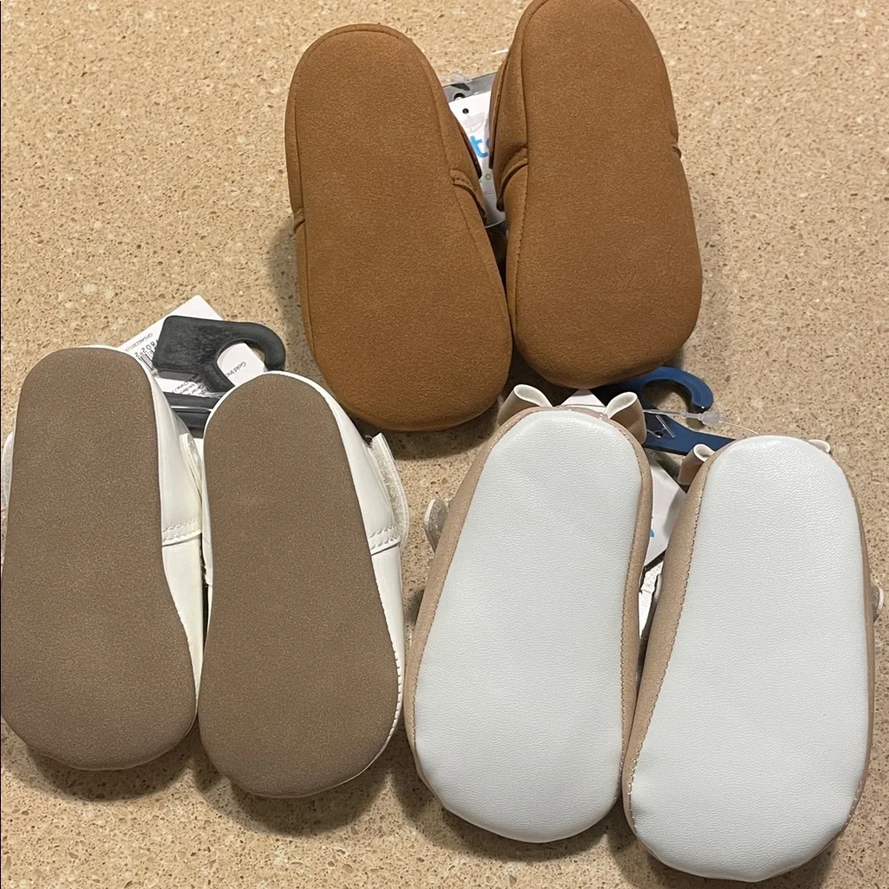 Child of Mine Baby Shoe Trio - White, Tan, and Brown